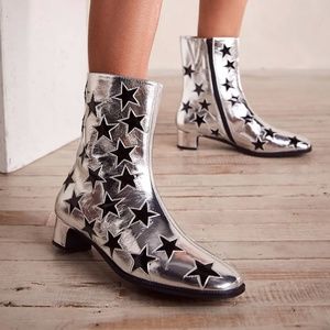 Jeffrey Campbell Silver Star Appliqué Ankle Boots